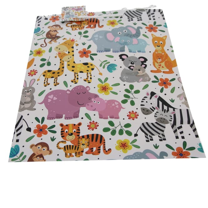 Geschenktasche Zootiere - ca. 26 x 32 x 12,5 cm