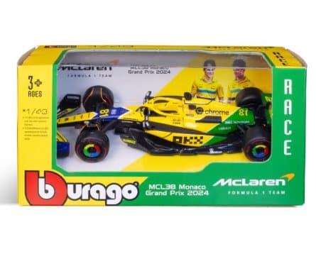 Formel 1-bil 1:43 McLaren MCL38 2024 Piastri Senna