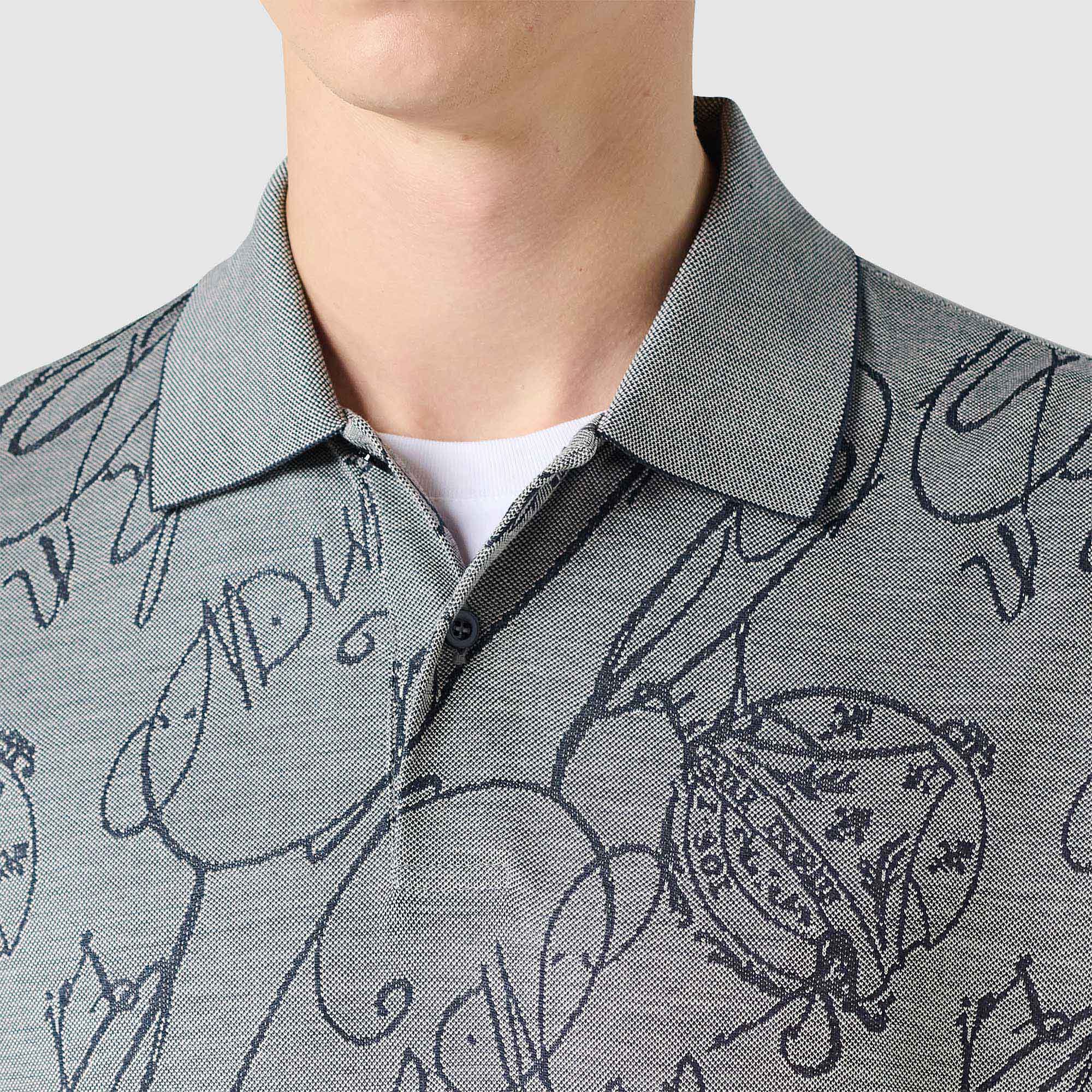 Polo Pique Changeant Avec Scritto Arabesque