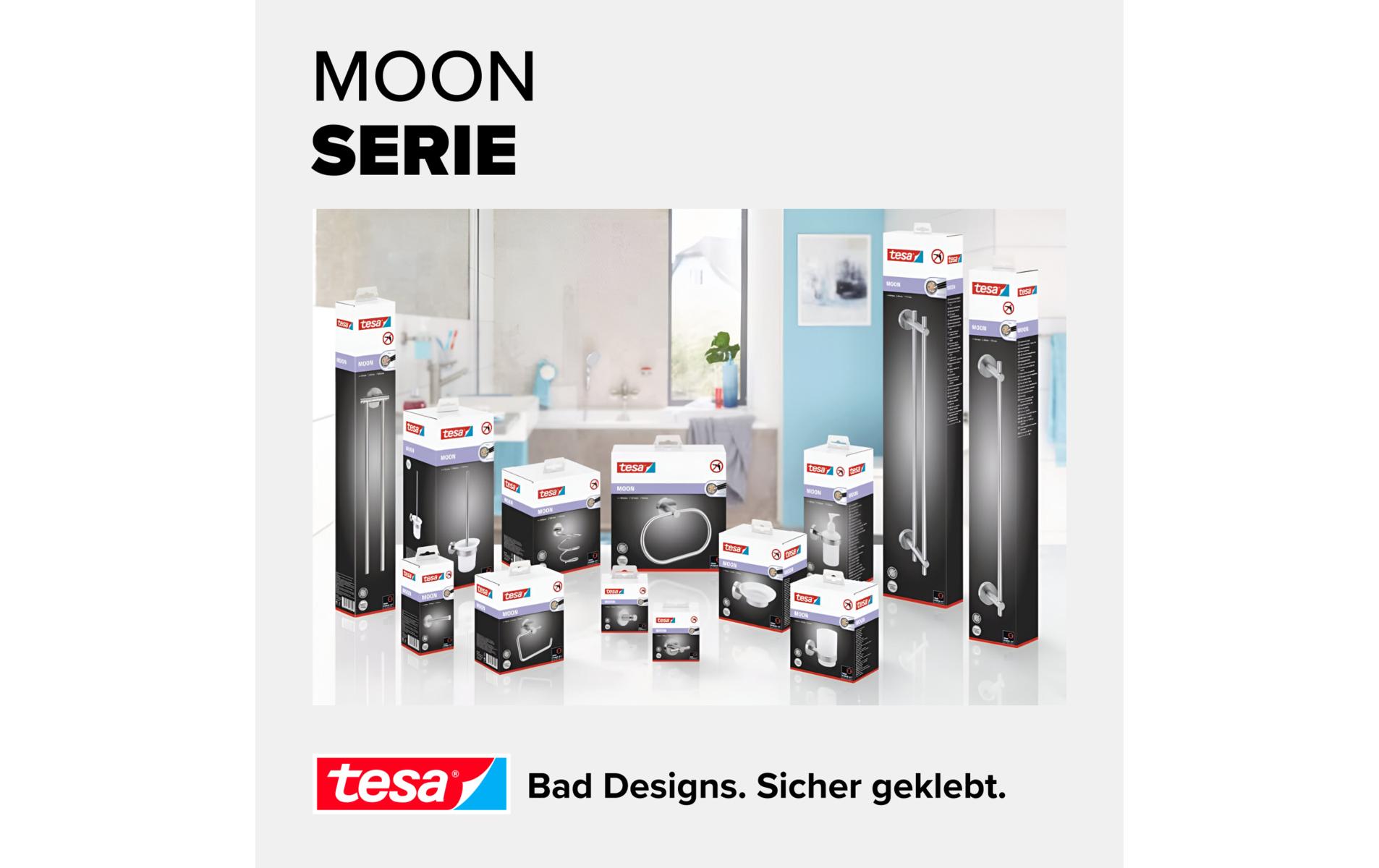 Toilettenpapierhalter Moon SilberTesa MOON Toilettenpapierhalter, verchromt, WC-Rollenhalter zur Wandbefestigung, 138 mm x 105 mm x 50 mm