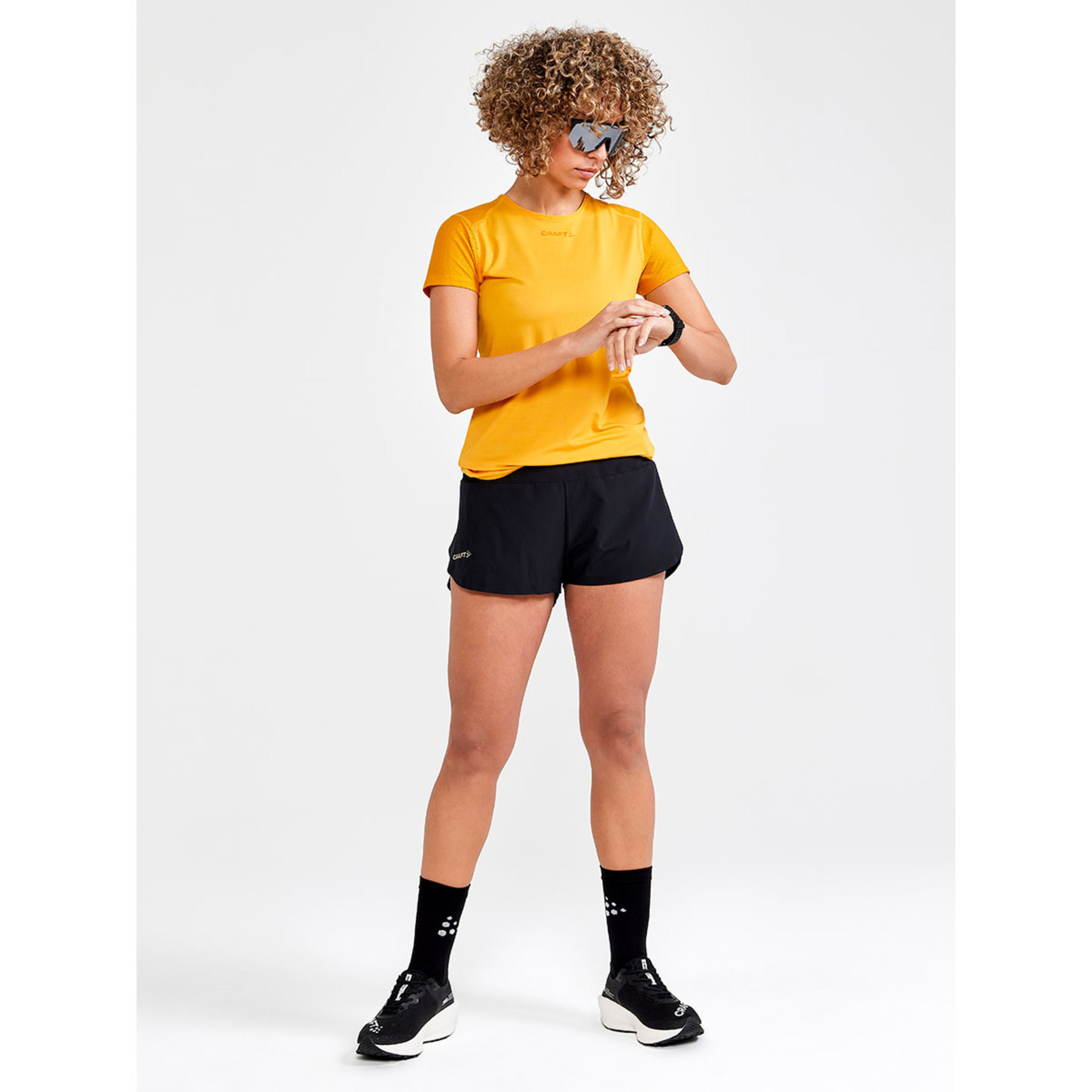 Craft PRO Hypervent Split Hardloopbroek Kort Zwart/Paars Dames