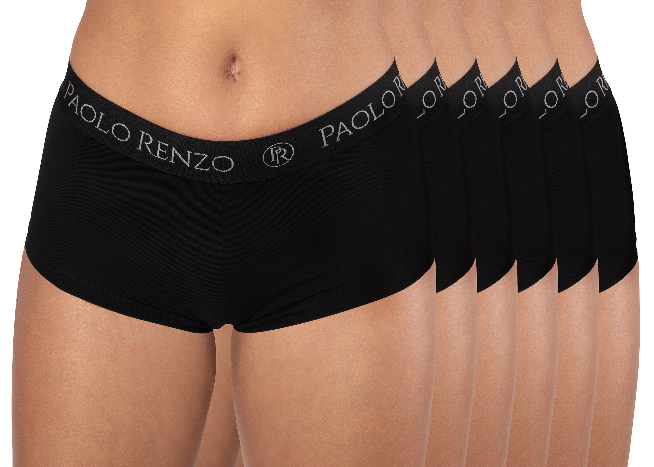 Paolo Renzo® Damen Baumwoll Panty SPORT LINE 3 Paar - Größe M - Schwarz