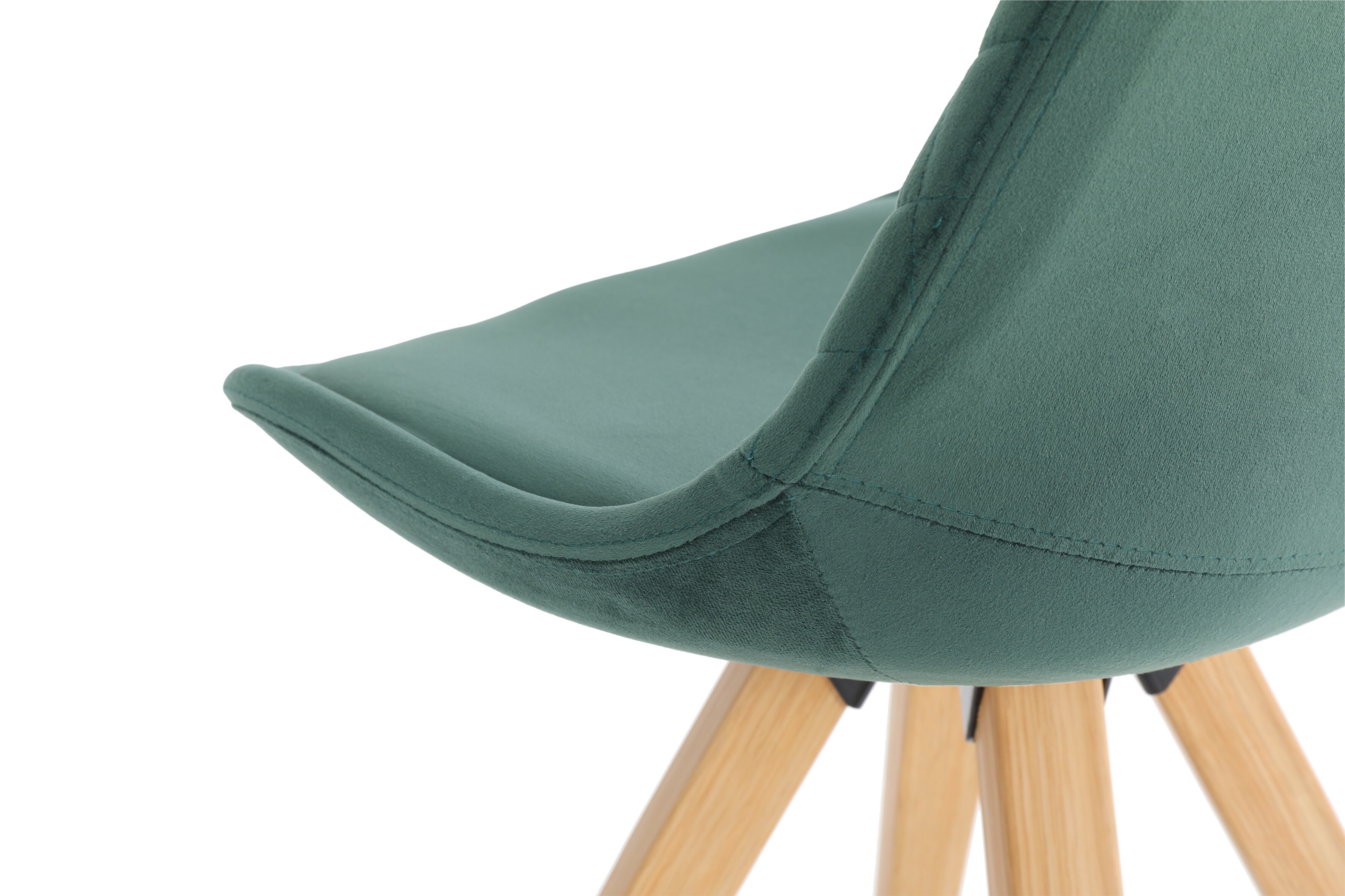 byLIVING Esszimmerstuhl ARIK, 2er Set, Samtbezug dunkelgrün, Gestell Eiche-Optik