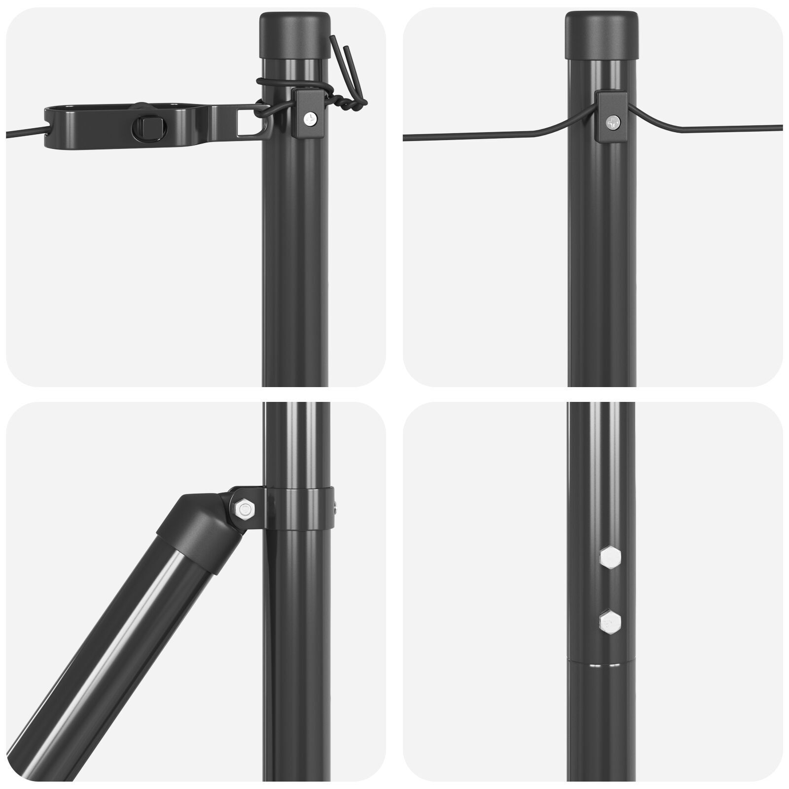 vidaXL Schuttingpalen 13 st Grijs Ø32mm 130 cm