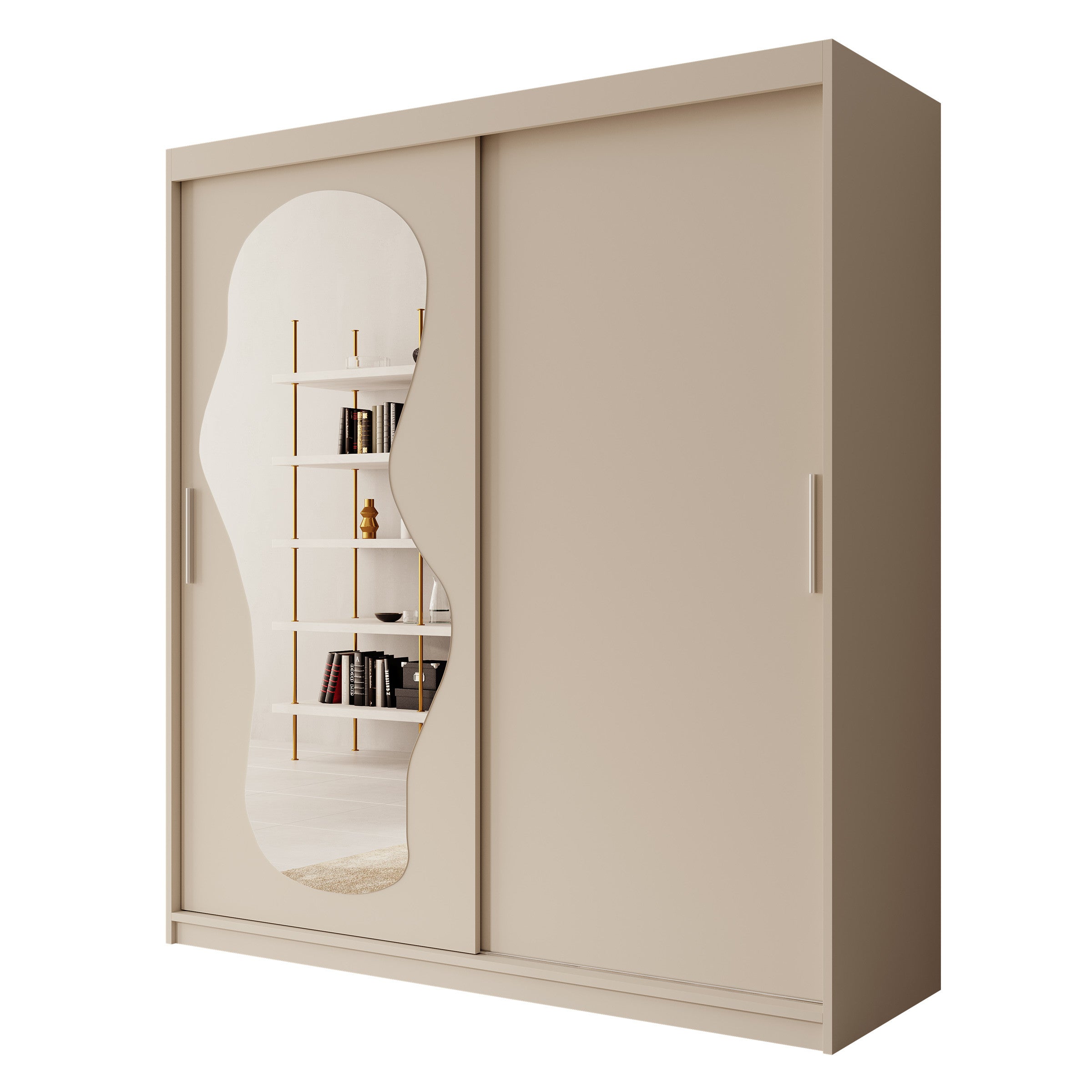 Ulysses - Kledingkast met schuifdeuren - Beige - 180x62x200 cm