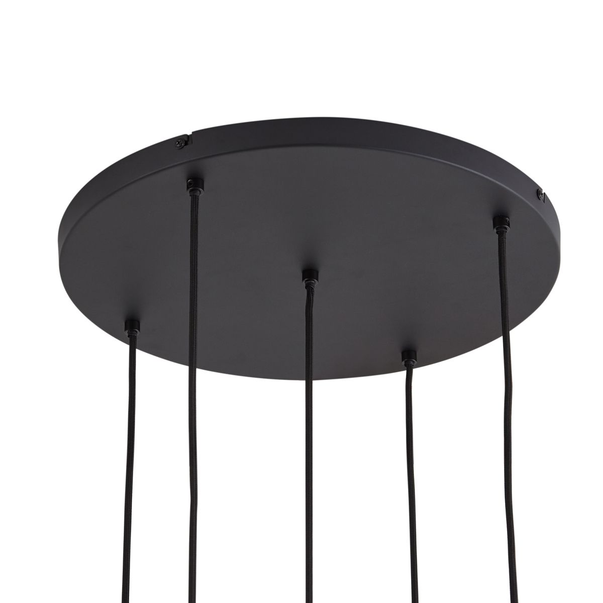 Design hanglamp zwart met smoke glas 5-lichts - Ana