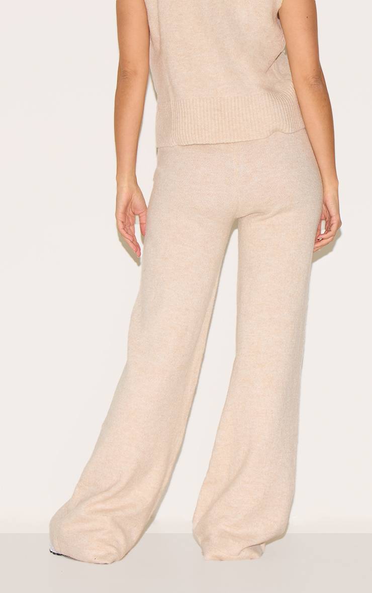 Avoine Pantalon Large En Maille Douce Chiné