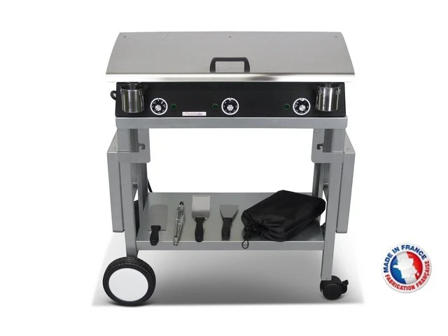 Pack plancha électrique  Lux 830 Carbon - Chariot Monceau Planchaelec