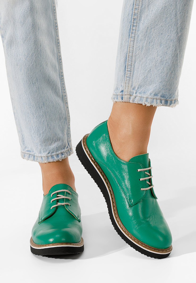 Chaussures derby en cuir vert Casilas