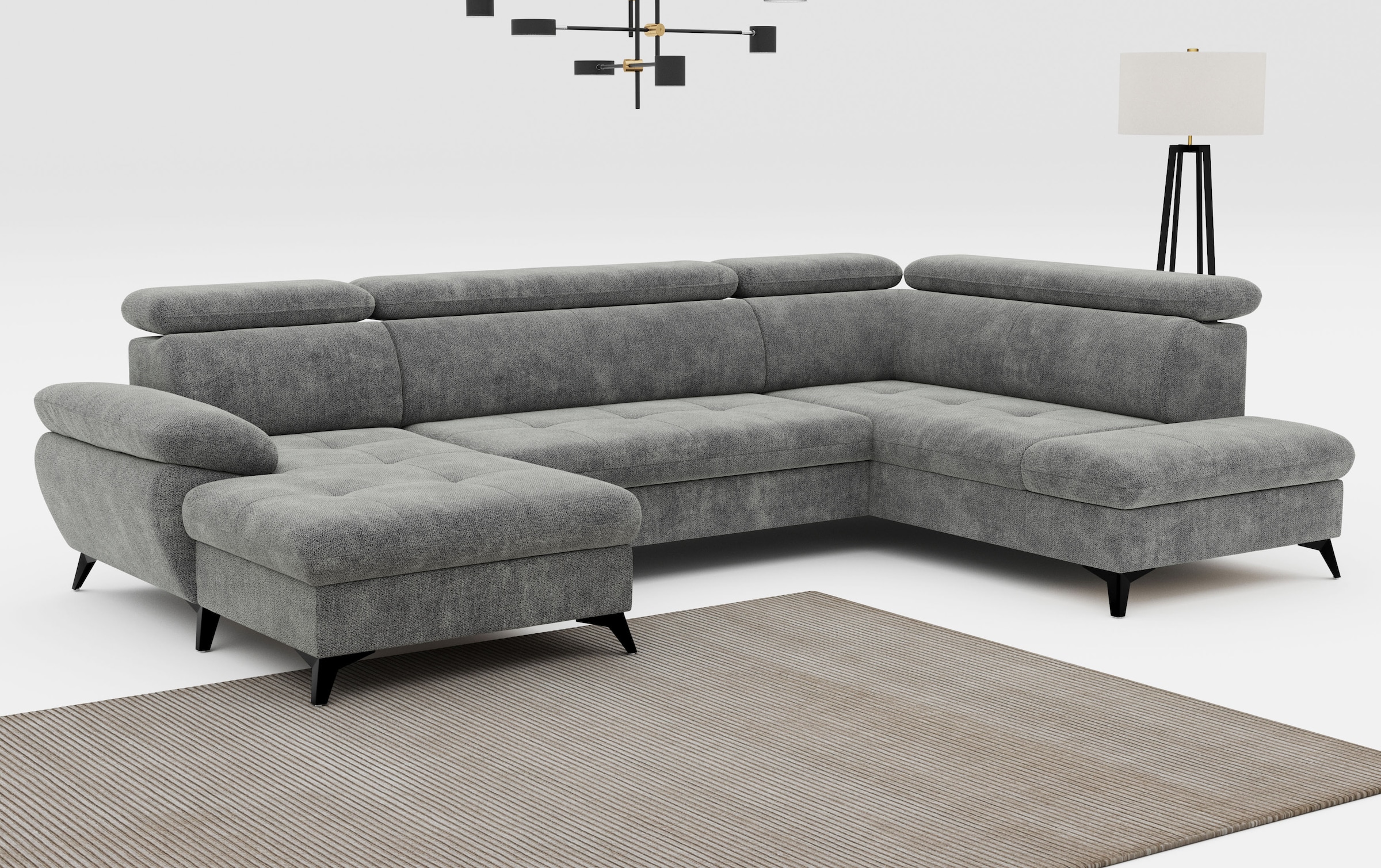 COTTA Wohnlandschaft »Hudson U-Form« mit Kopfteilverstellung, wahlweise mit Bettfunktion & Bettkasten