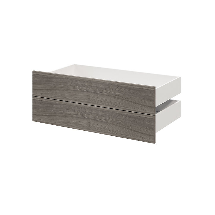 Lot de 2 tiroirs effet chêne grisé GoodHome Atomia H. 18,5 x L. 99,7 x P. 50 cm