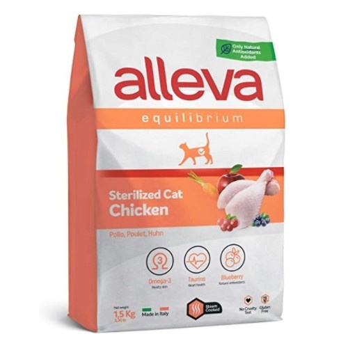 Alimento Equilibrium para gatos esterilizados, sabor frango.