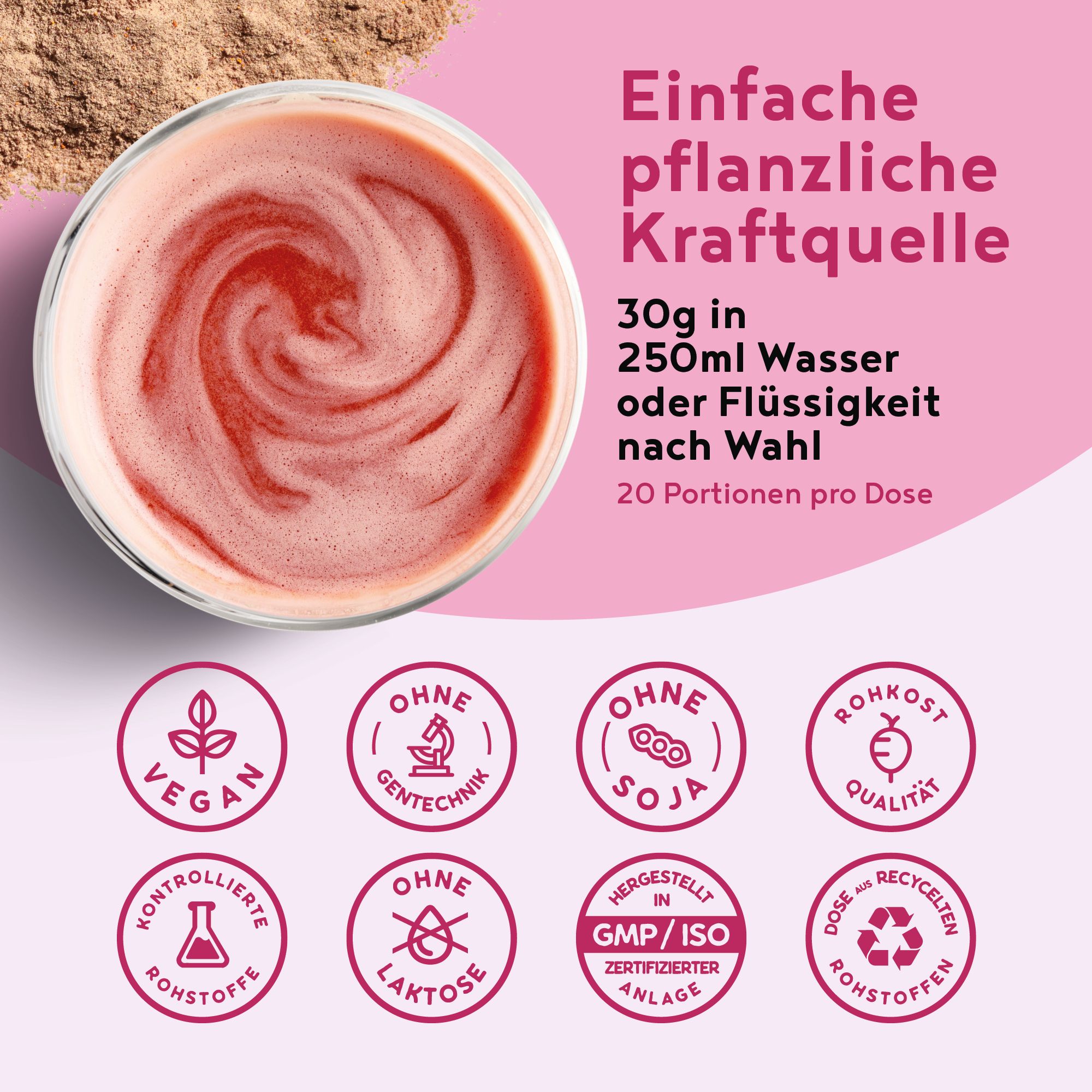 ALPHA FOODS Rote Kraft Kurkuma + Maca + Acai + Protein vegan