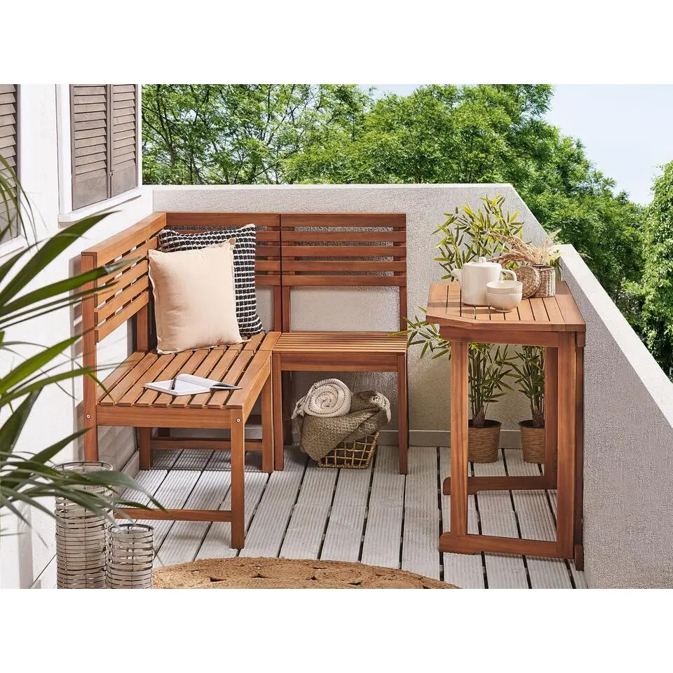 TREIA - Tuinset voor 4 - Lichte houtkleur - Acaciahout