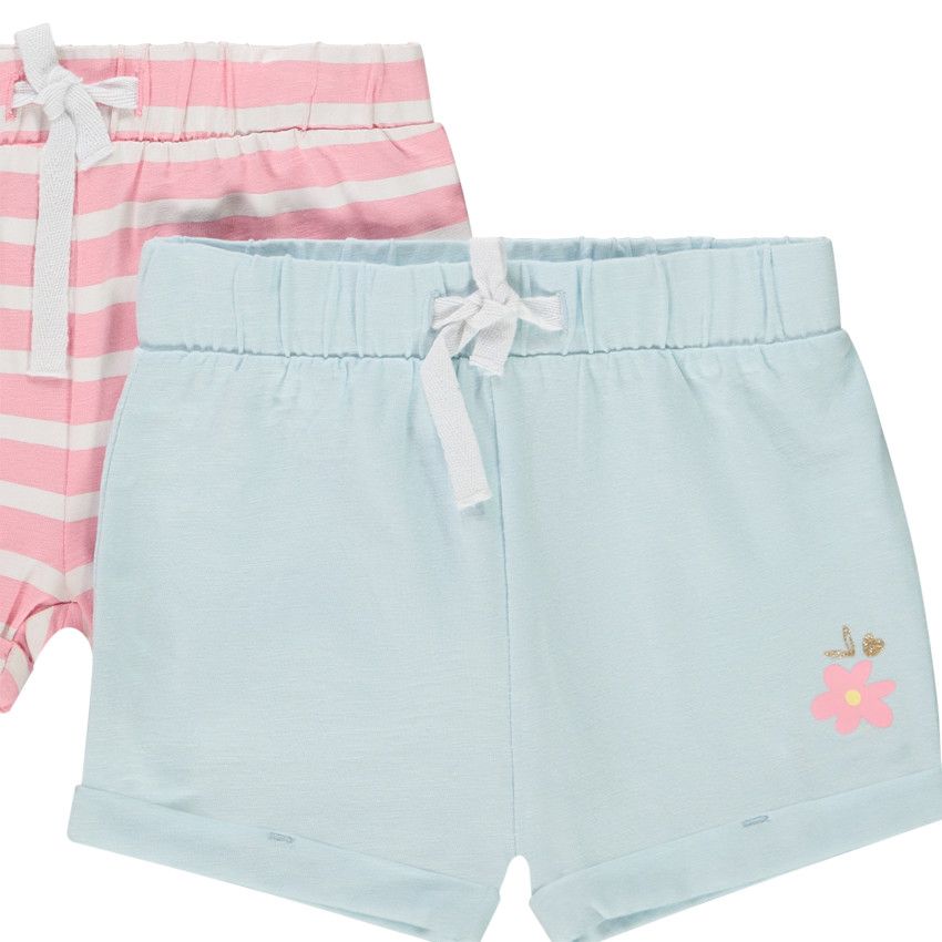 Lot de 4 shorts fantaisie en jersey slub pour bébé fille - Vert
