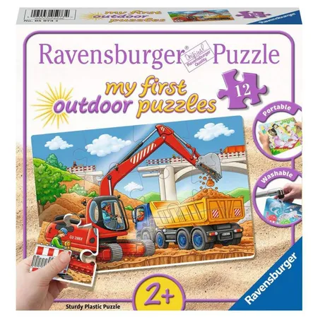 Ravensburger Kinder Outdoorpuzzle Meine Baustelle, 12 Teile