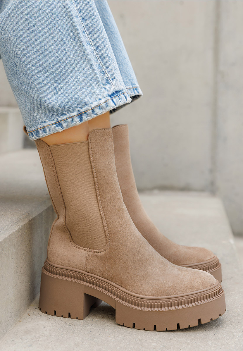 Bottines hautes femme kaki Sadia