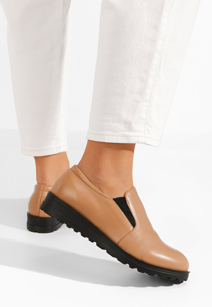 Chaussures casual femme en cuir bruns Serrea