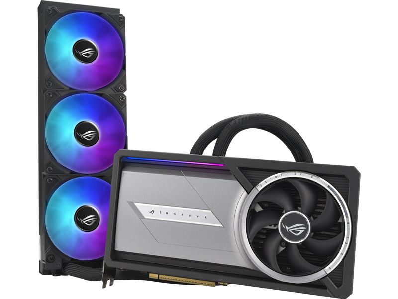 ASUS ROG Grafikkarte ROG Astral LC GeForce RTX 5090 32 GB Gaming Grafikkarte mit All-in-One-Flüssig-CPU-Wasserkühlung