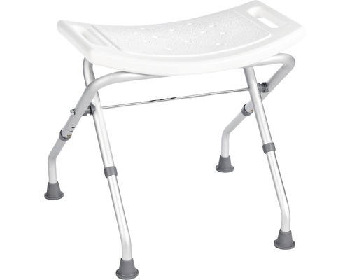RIDDER SAM opvouwbare badkamerkruk, wit, in hoogte verstelbaar