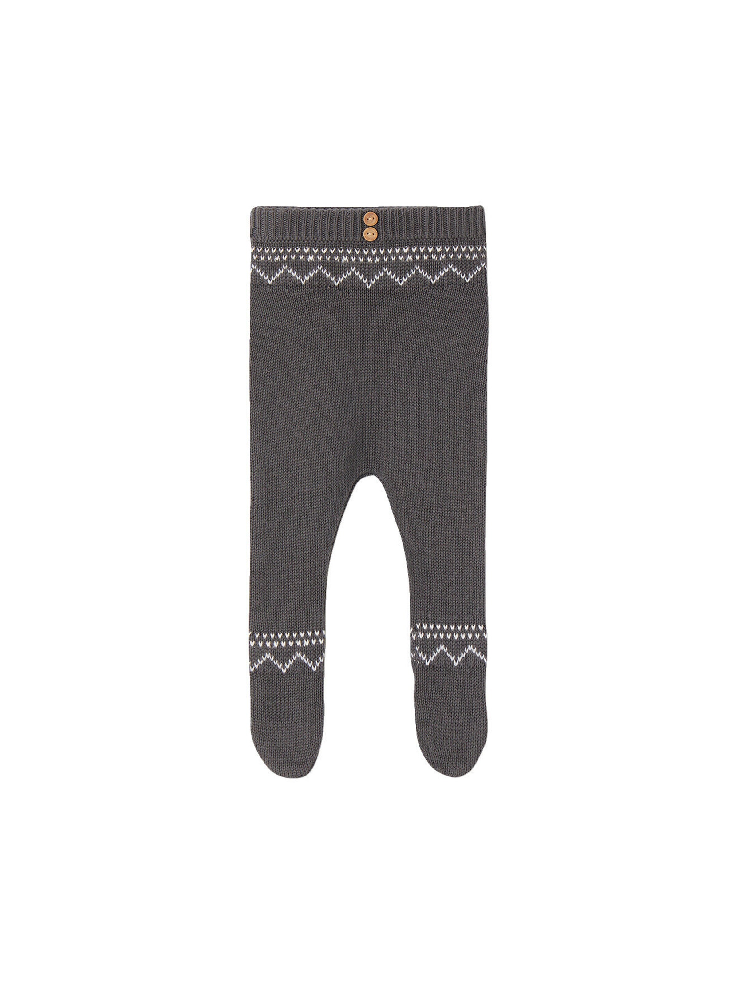 Vertbaudet Baby Hose mit Fuß, Jacquardstrick schieferblau