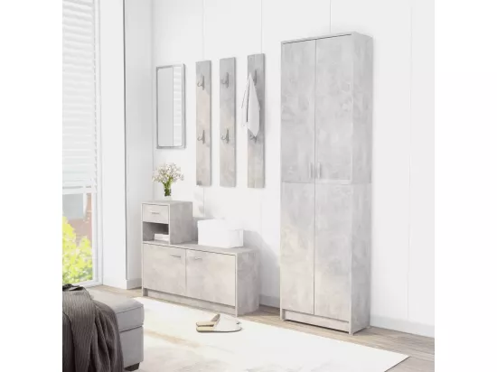 Garde-robe de couloir Gris béton 55x25x189 cm Bois d'ingénierie