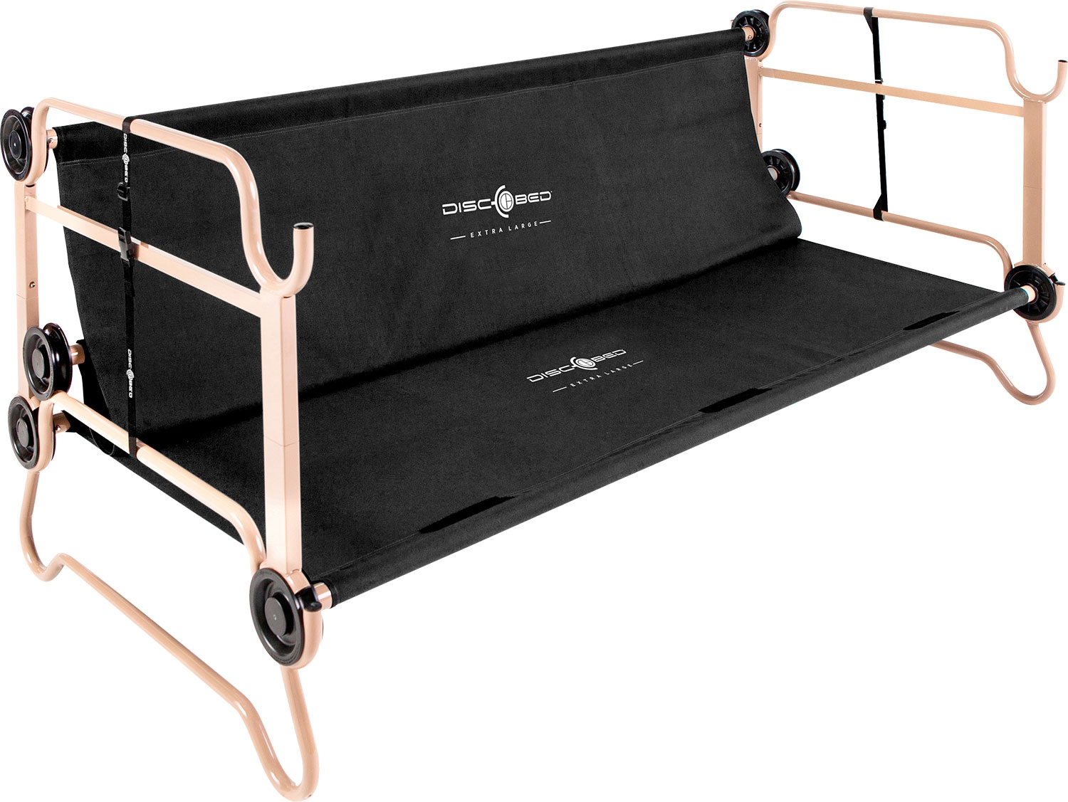 Disc-O-Bed Stockbett mit Seitentaschen XL Schwarz