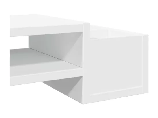 Support de moniteur avec rangement blanc bois d'ingénierie