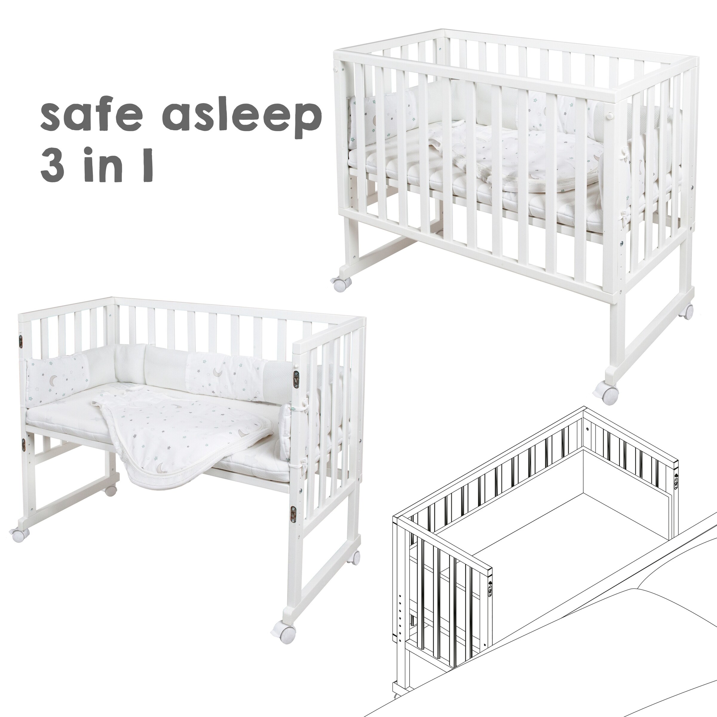 roba Stubenbett 3in1 Sternenzauber safe asleep®