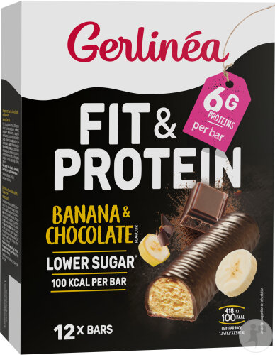 Gerlinea Fit & Protein Barres Banane & Chocolat 310g
