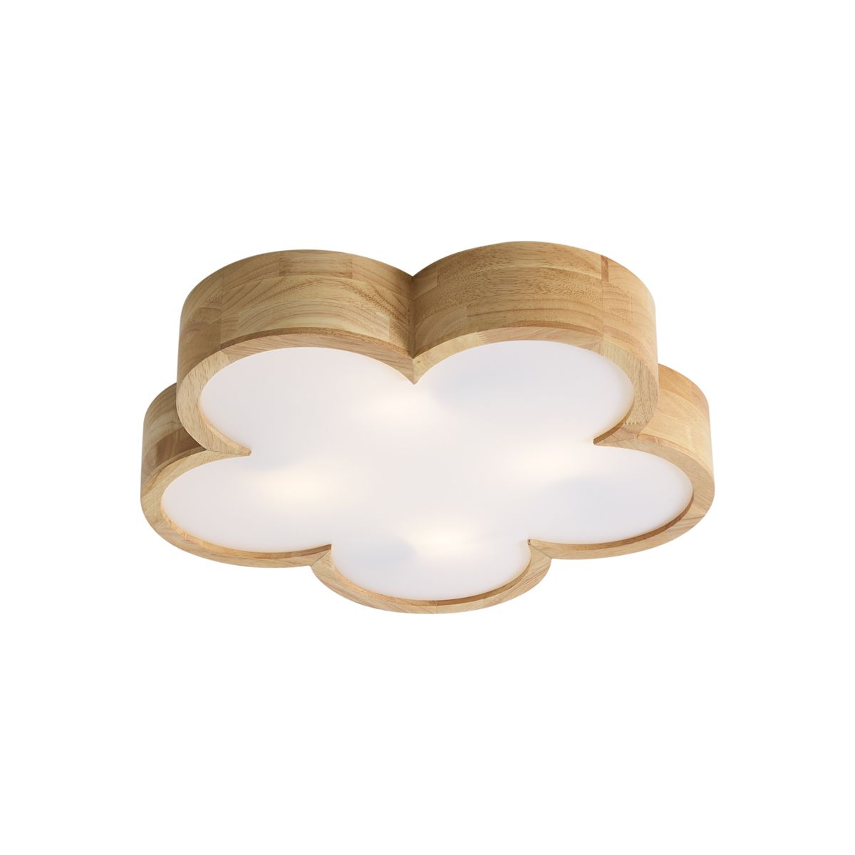 Kinder plafondlamp hout met wit - Lucille