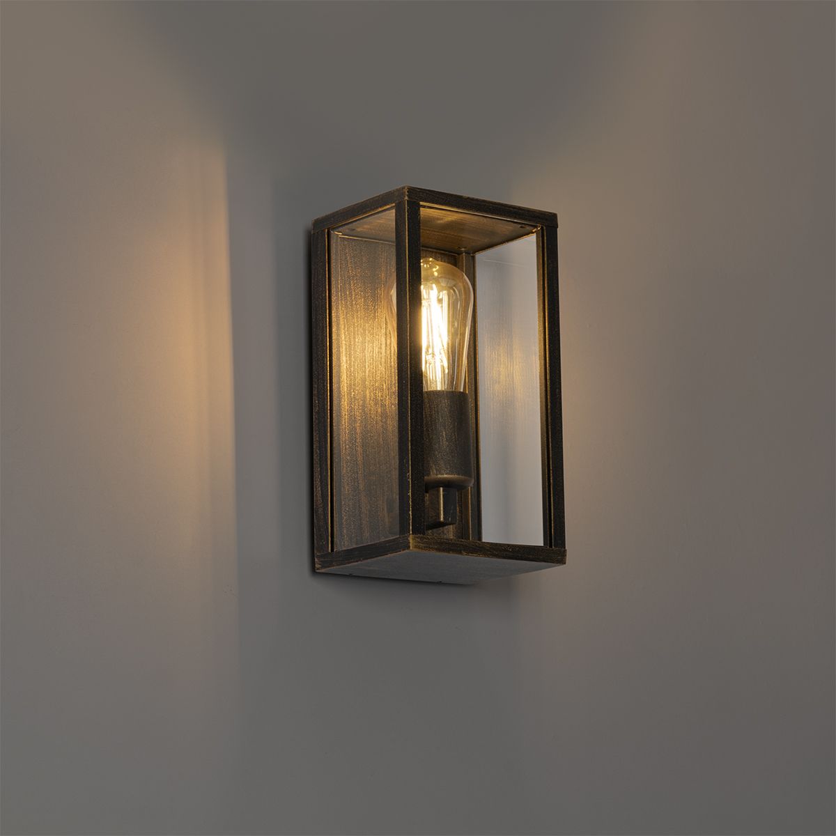 Vintage wandlamp antiek goud 26 cm IP44  - Charlois