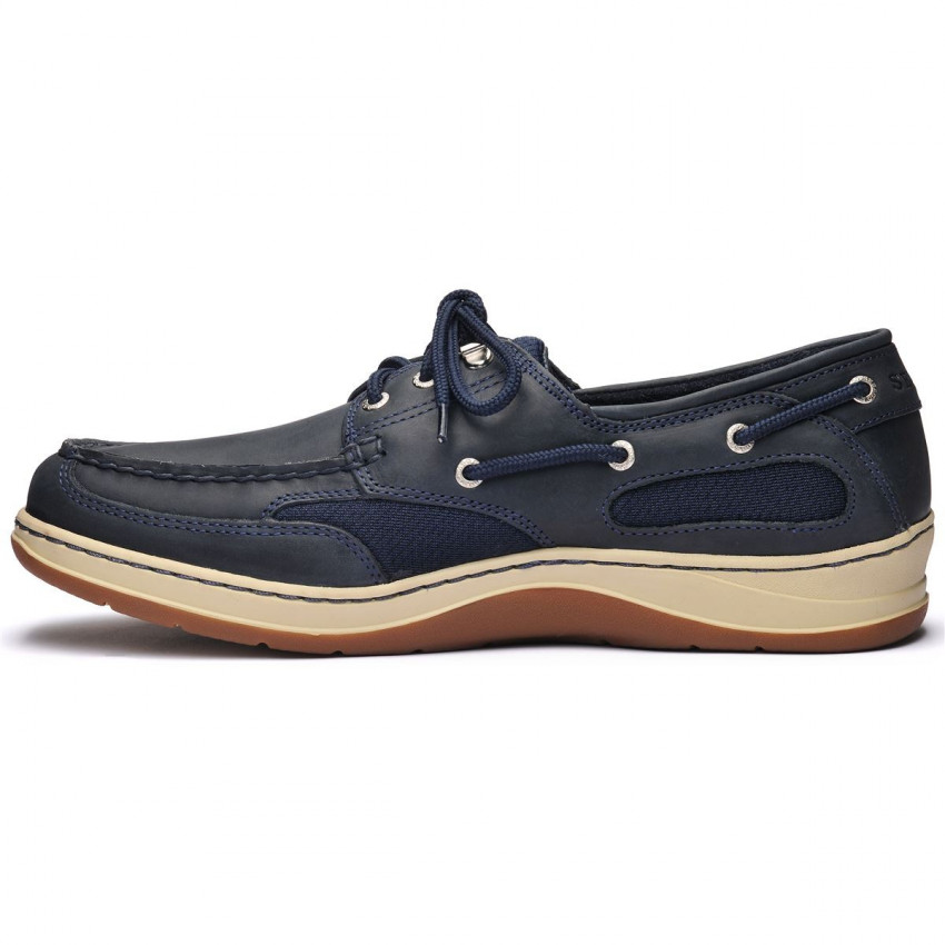 CLOVEHITCH II FGL WAXED Blue Navy-Chaussures bateau pour homme en cuir huilé/ciré
