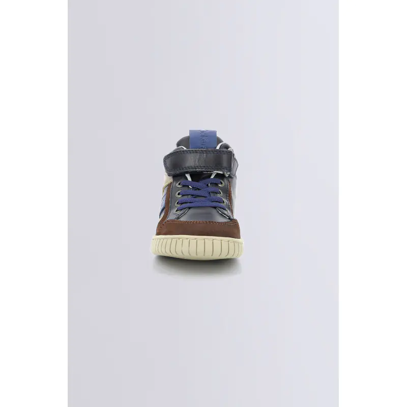 WINCKY CDT MARRON BLEU MARINE (28-38) SNEAKERS HAUTES Cuir Garçon