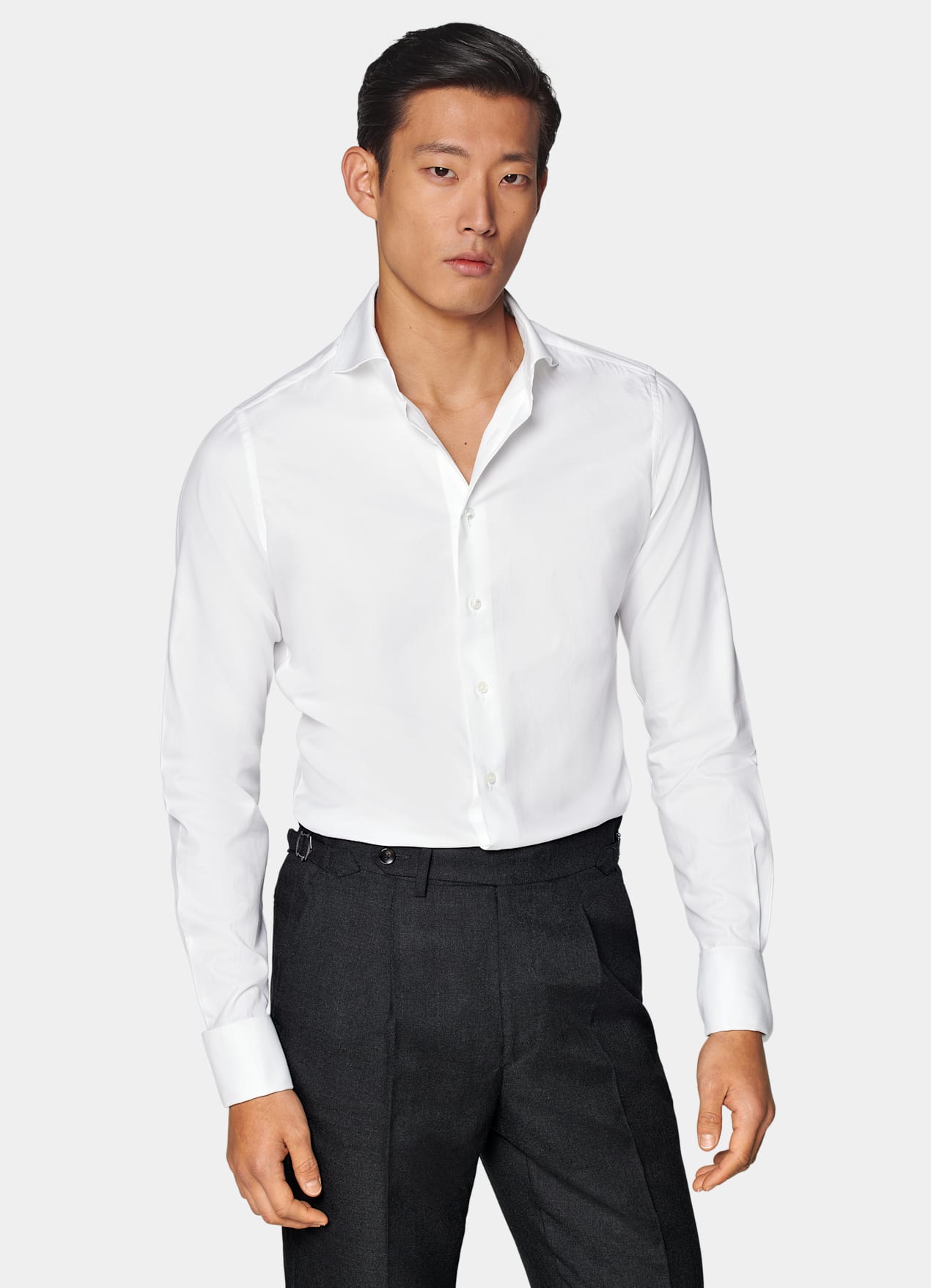 White Double Cuff Tailored Fit Shirt