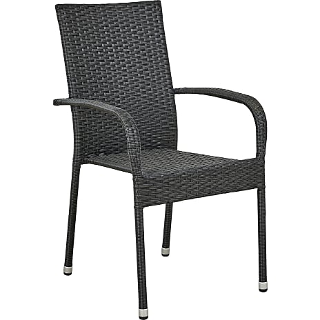 New York havebord med 6 Mallorca havestole - sort