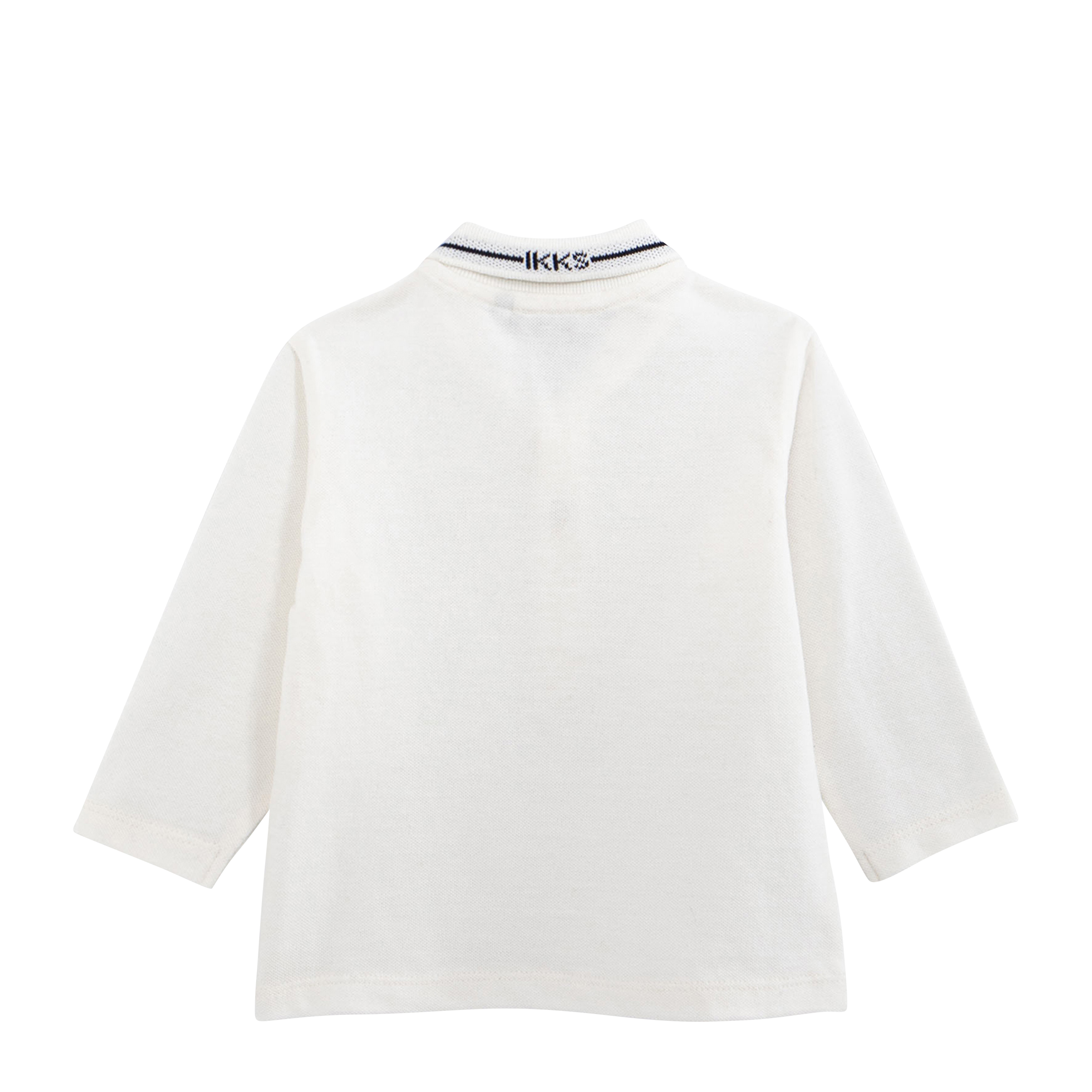 Polo manches longues en coton | Blanc