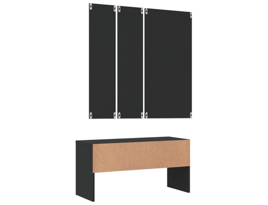 VIDAXL - Ensemble de meubles de couloir noir bois d'ingénierie
