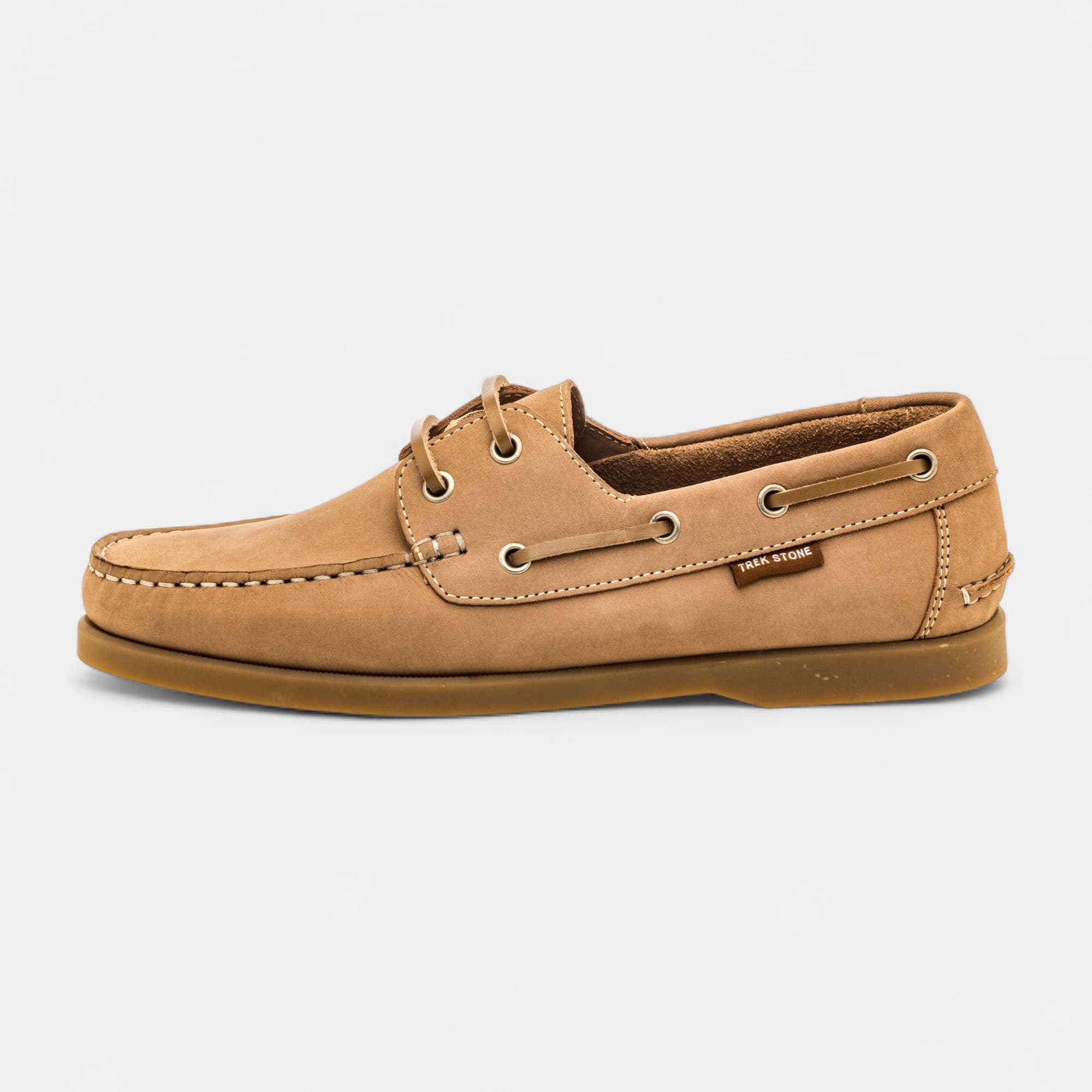 Chaussures bateau Homme en cuir beige