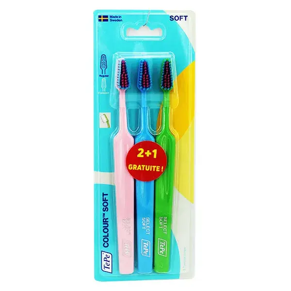 Escova de dentes TePe Select Compact Soft - 2 unidades + 1 grátis