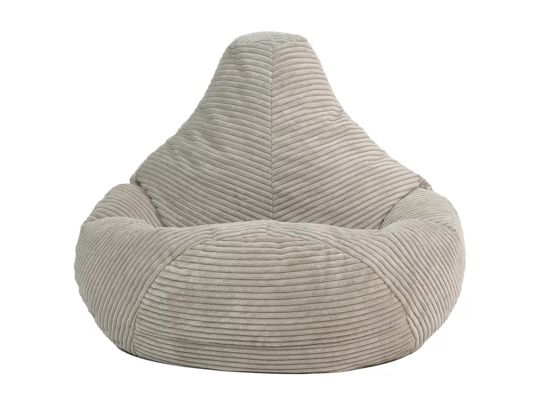 Pouf inclinable enfant velours côtelé beige galet - DALTON