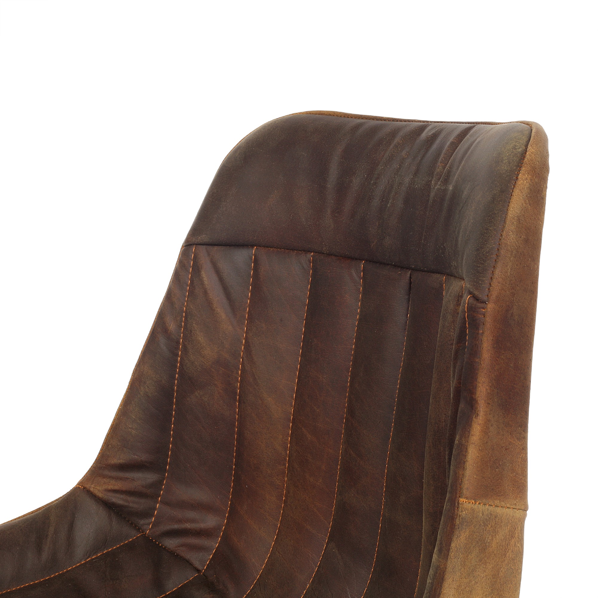 Lederstuhl 'Assange-Buffalo', braun, grau, B 46 cm, L 48 cm, H 78 cm von fischer's lagerhaus