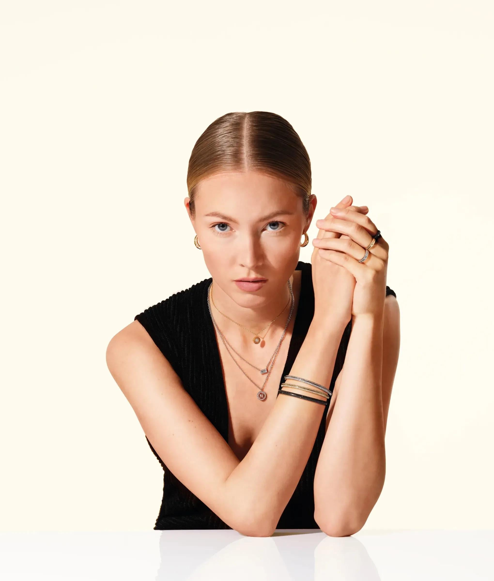 Gunmetal kristal armband