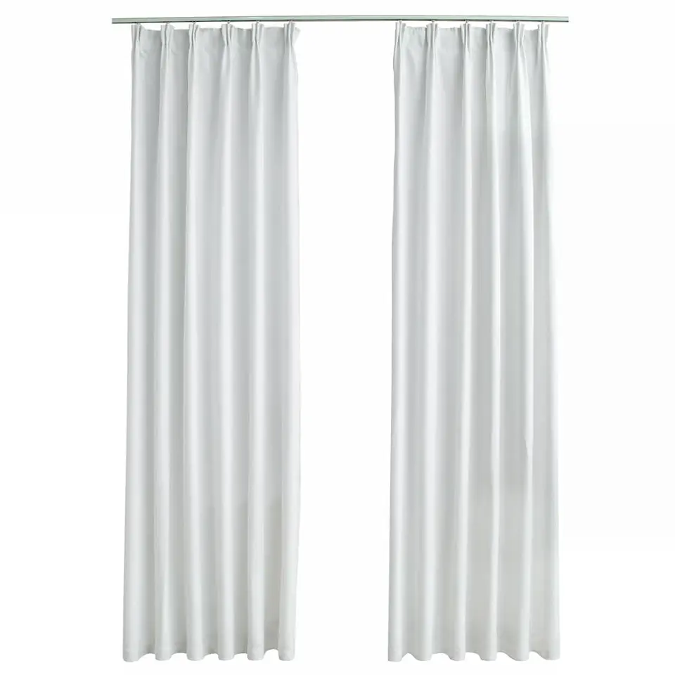 vidaXL - Gordijn - Wit - Stof - 140 x 225 cm - 2 stuks