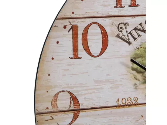 Horloge murale en bois marron d34x2h