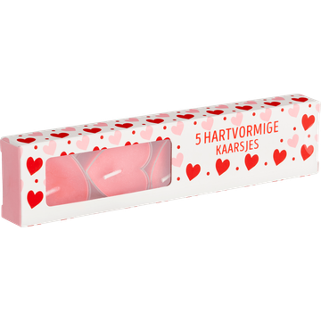 Hartvormige Kaarsjes 5 Stuks