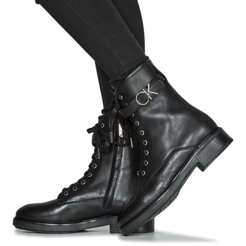 Calvin Klein Jeans - RUBBER SOLE COMBAT BOOT W HW - Noir