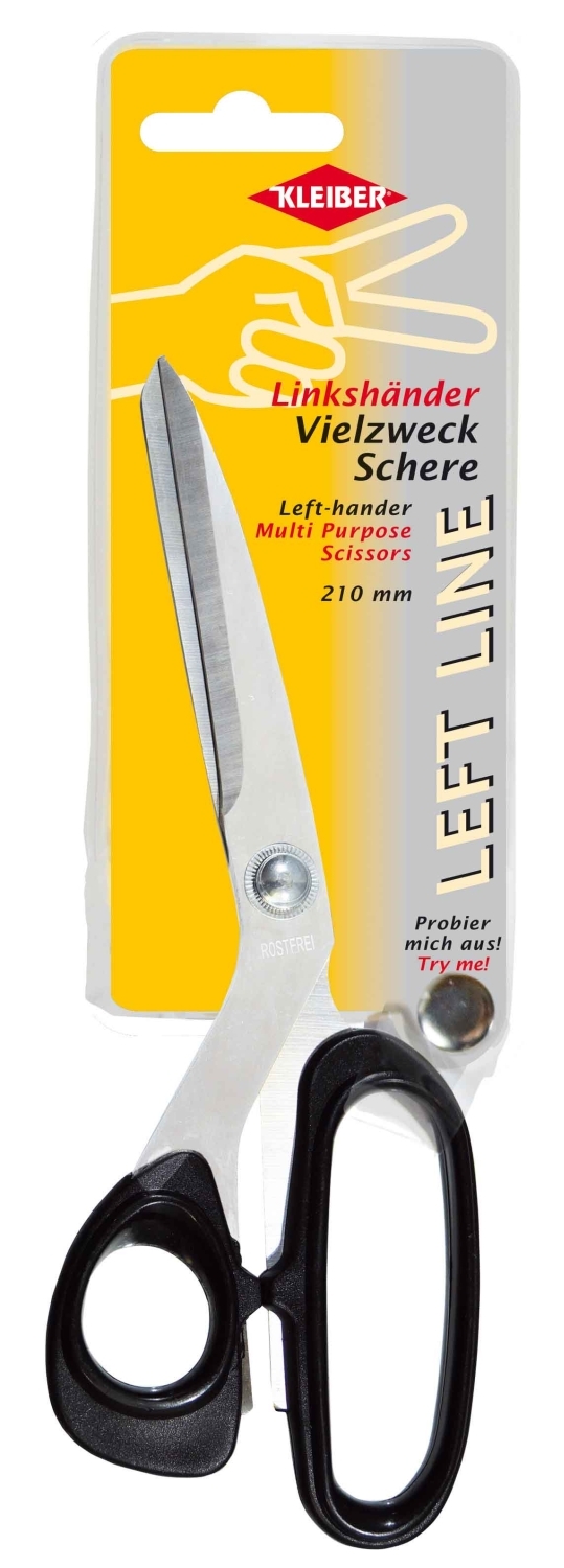 Schere - schwarz - 21 cm - für Linkshänder