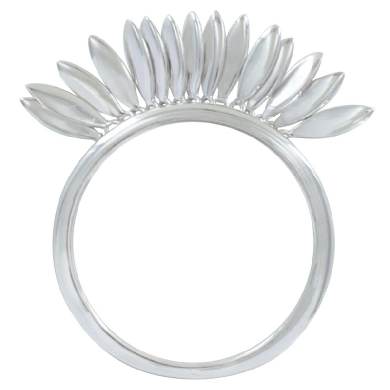 Bague Argent Rhodié Petites Feuilles
