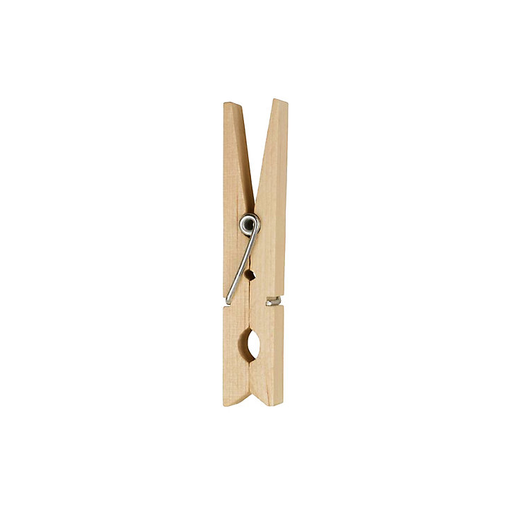 Lot de 24 pinces à linge MSV en bois coloris naturel